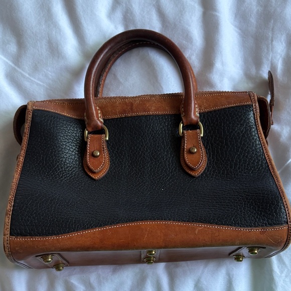 Vintage, classic Dooney & Bourke Black and Brown Leather Hand bag - Picture 2 of 6